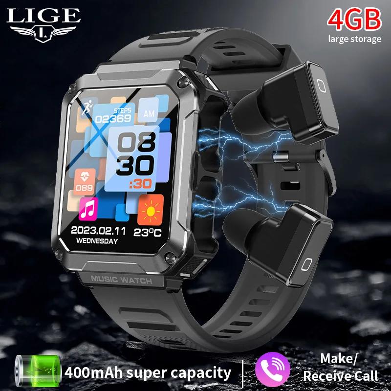 LIGE 4GB �޸� ����Ʈ �ð� ���� TWS ���� �������� ��ȭ ������ ���� �̾��� Smartwatch ��� ���� ���� �ð�